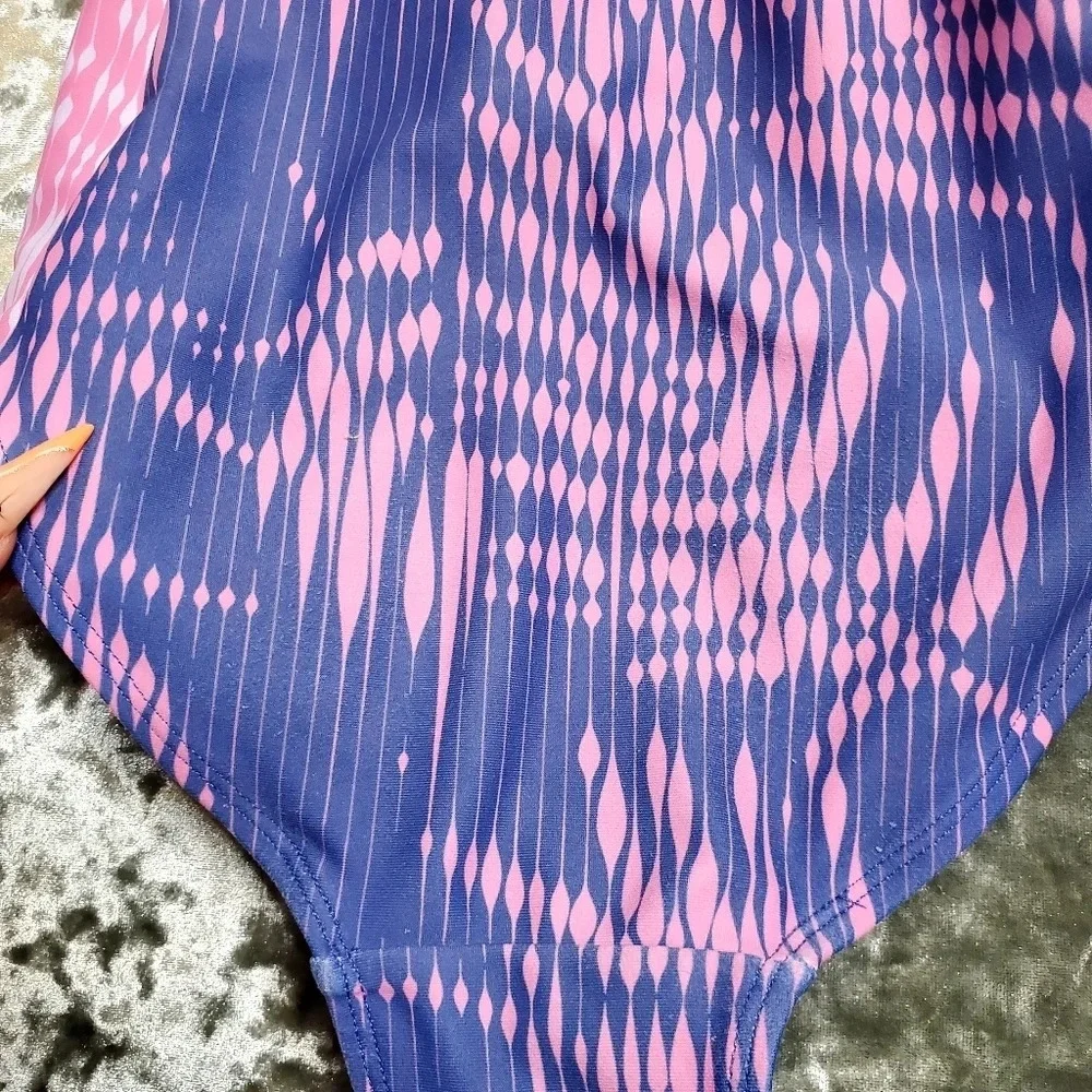 Zella Girl's Trinity Long Sleeve One-Piece‎ Rashguard Swimsuit